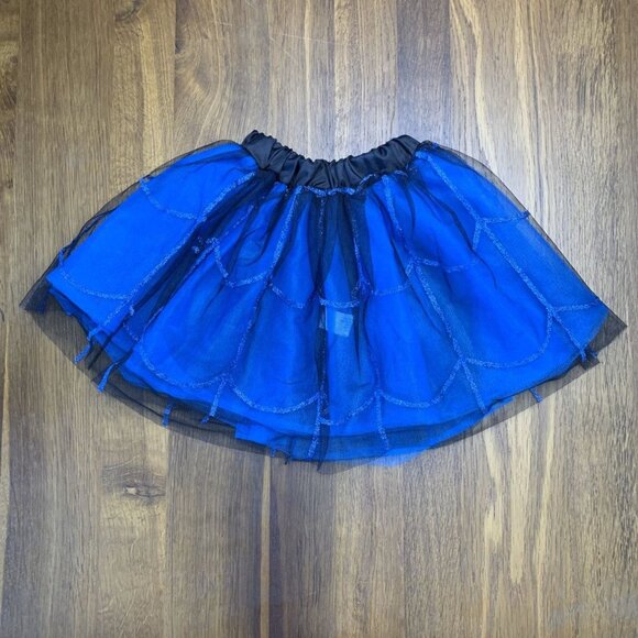 Spiderweb Costume Skirt Girls 3-4 3T Black Blue Tulle Halloween Toddler Dress Up - Picture 2 of 6